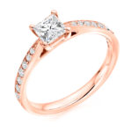 18ct Yellow Gold Princess Cut Diamond Engagement Ring 0.40ct