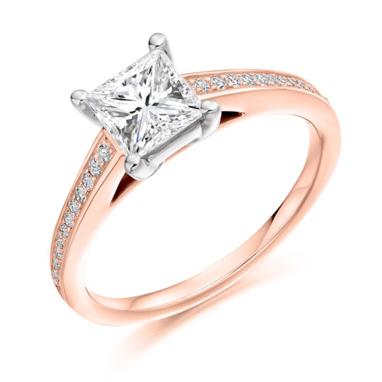 18ct Yellow Gold Princess Cut Diamond Engagement Ring 1.16ct