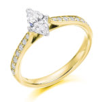 18ct Yellow Gold Marquise Cut Diamond Engagement Ring 0.80ct
