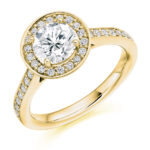 18ct Yellow Gold Brilliant Cut Diamond Halo Engagement Ring 1.25ct