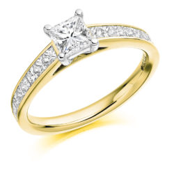18ct Yellow Gold Princess Cut Diamond Engagement Ring 1.10ct
