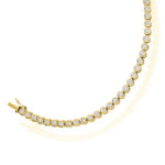 18ct Yellow Gold Brilliant Cut Diamond Bezel Set Tennis Bracelet 4.00ct