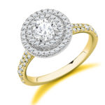 18ct Yellow Gold Brilliant Cut Diamond Double Halo Engagement Ring 1.20ct