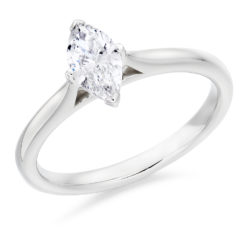 Platinum Marquise Cut Diamond Solitaire Engagement Ring 0.50ct