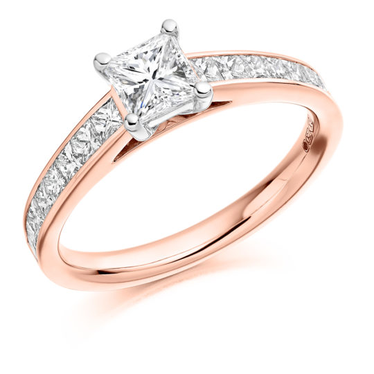 18ct Yellow Gold Princess Cut Diamond Engagement Ring 1.10ct