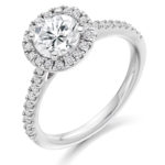 Platinum Brilliant Cut Diamond Halo Engagement Ring 1.40ct