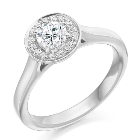 18ct Yellow Gold Brilliant Cut Diamond Halo Engagement Ring 0.65ct