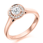 18ct Yellow Gold Brilliant Cut Diamond Halo Engagement Ring 0.65ct