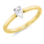 18ct Yellow Gold Pear Shape Diamond Solitaire Engagement Ring 0.30ct