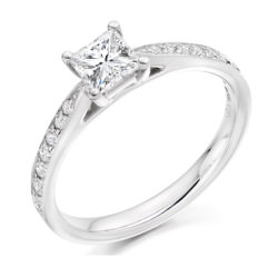 Platinum Princess Cut Diamond Engagement Ring 0.40ct