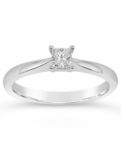 Platinum Princess Cut Diamond Solitaire Engagement Ring 0.30ct