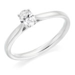 Platinum Oval Cut Diamond Solitaire Engagement Ring 0.30ct