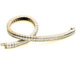 18ct Yellow Gold Princess Cut Diamond Channel Set Tennis Bracelet 8.50ct