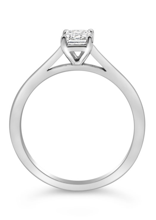 Platinum Emerald Cut Diamond Solitaire Engagement Ring 0.30ct