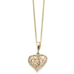 9ct Yellow Gold Caged Heart Pendant