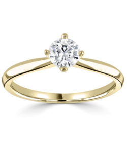 18ct Yellow Gold Brilliant Cut Diamond Solitaire Engagement Ring 0.45ct