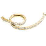 18ct Yellow Gold Princess Cut Diamond Channel Set Tennis Bracelet 4.50ct
