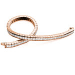 18ct Rose Gold Princess Cut Diamond Channel Set Tennis Bracelet 8.50ct