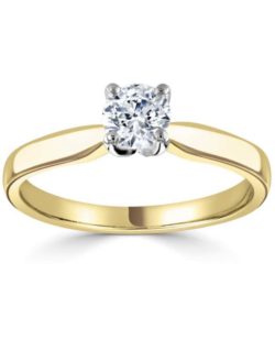 18ct Yellow Gold Brilliant Cut Diamond Solitaire Engagement Ring 0.40ct