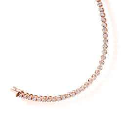 18ct Rose Gold Brilliant Cut Diamond Tennis Bracelet 3.00ct