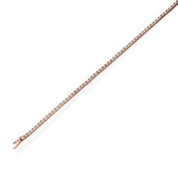 18ct Rose Gold Brilliant Cut Diamond Tennis Bracelet 2.75ct