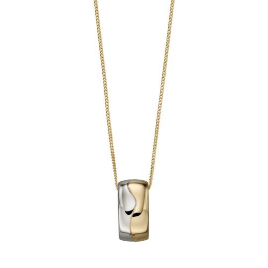 9ct Yellow & White Gold Barrel Pendant