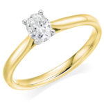 18ct Yellow Gold Oval Cut Diamond Solitaire Engagement Ring 0.40ct