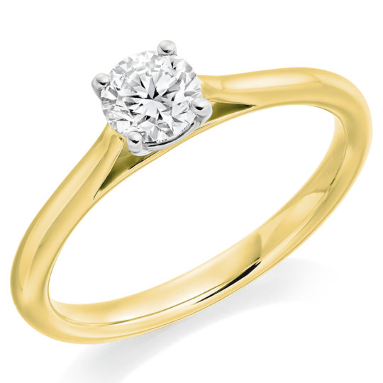 18ct Yellow Gold Brilliant Cut Diamond Solitaire Engagement Ring 0.40ct