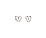 Sterling Silver Swirl Heart Stud Earrings