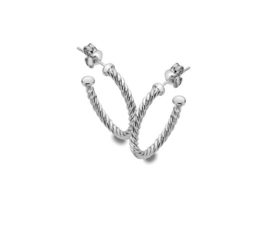 Sterling Silver Twisted Small Hoop Earrings