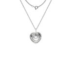 Sterling Silver Layered Triple Heart Pendant & Chain