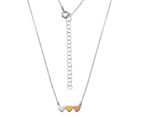 Sterling Silver, Yellow & Rose Gold Plated Heart Necklace