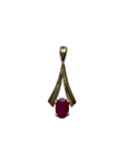 9ct Yellow Gold Ruby Fancy Drop Pendant