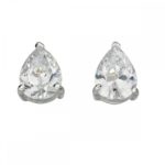 Sterling Silver Pear Shape Cubic Zirconia Stud Earrings