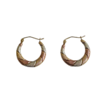 9ct Yellow, White & Rose Gold Hoop Earrings