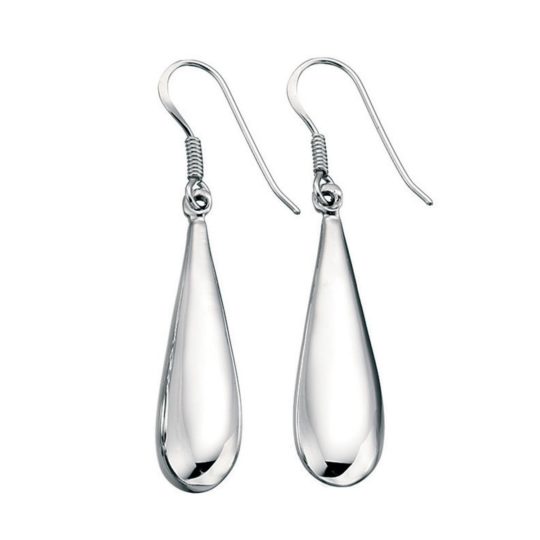 Sterling Silver Tear Shape Drop Earrings