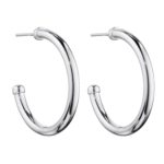 Sterling Silver Tube Hoop Earrings