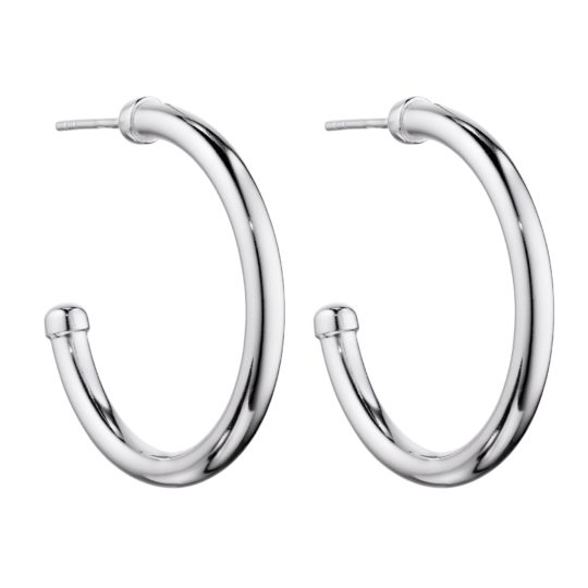 Sterling Silver Tube Hoop Earrings