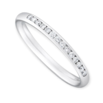 Platinum Brilliant Cut Diamond Channel Set Half Eternity Ring 0.15ct