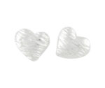 Sterling Silver Etch Design Heart Stud Earrings