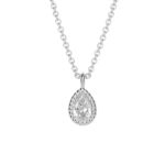 Sterling Silver Cubic Zirconia Pear Shape Pendant & Chain