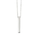 Sterling Silver Long Bar Drop Pendant & Chain
