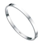 Sterling Silver Square Cut Bangle