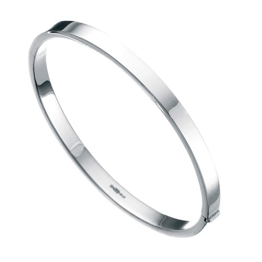 Sterling Silver Square Cut Bangle