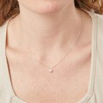 Sterling Silver Cubic Zirconia Bezel Set Pendant & Chain
