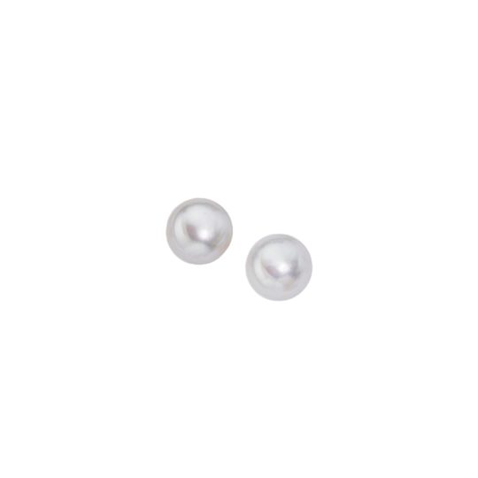Sterling Silver 6.5mm-7mm Freshwater Pearl Stud Earrings