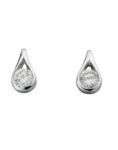 Sterling Silver Cubic Zirconia Teardrop Stud Earrings