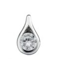 Sterling Silver Clear Cubic Zirconia Teardrop Pendant