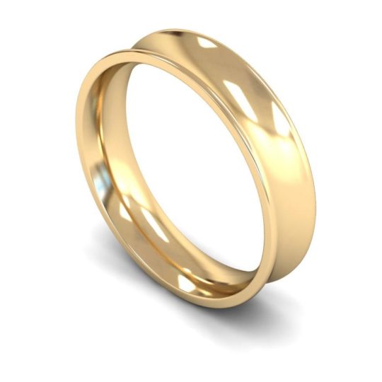 Gents 9ct Yellow Gold 5mm Concave Wedding Ring