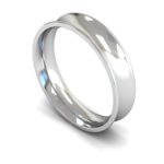 Gents 9ct White Gold 5mm Concave Wedding Ring